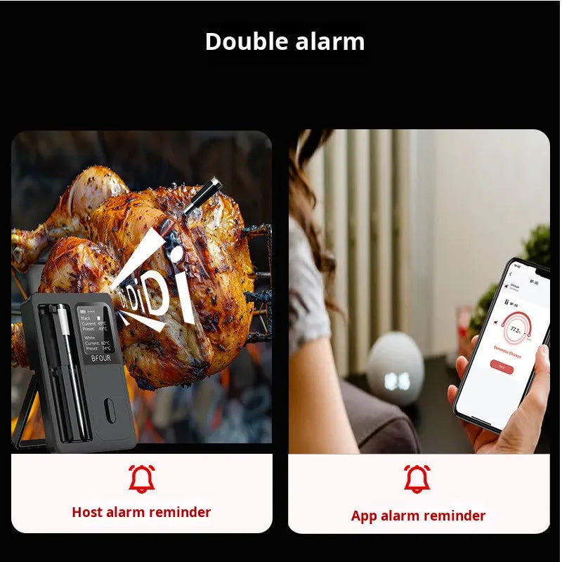 Wireless Smart Meat Thermometer IP67 Waterproof – Dual Probes, App Control Digital BBQ & Cooking Thermometer