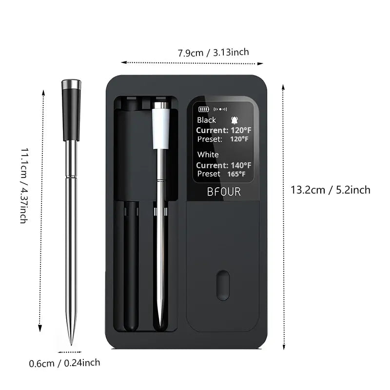 Wireless Smart Meat Thermometer IP67 Waterproof – Dual Probes, App Control Digital BBQ & Cooking Thermometer